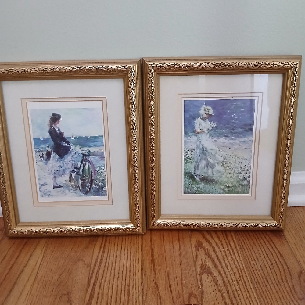 2 Framed 1989 Lithographs Reverie & Lavender Bike American Artist Paul Williams